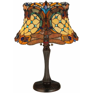 22 Inch H Tiffany Hanginghead Dragonfly Table Lamp
