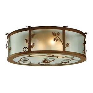 Oak Leaf & Acorn - 4 Light Flush Mount-9.5 Inches Tall and 30 Inches Wide - 1350801