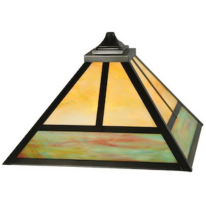 T Mission - Square Glass Shade-12 Inches Tall and 27.22 Inches Wide - 1350857