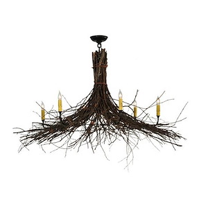 Twigs - 6 Light Chandelier-33 Inches Tall and 48 Inches Wide - 1350863