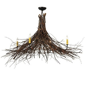 Twigs - 4 Light Chandelier-33 Inches Tall and 48 Inches Wide - 1350864
