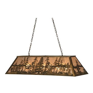 Tall Pines - 6 Light Oblong Pendant-24 Inches Tall and 17 Inches Wide - 1350866
