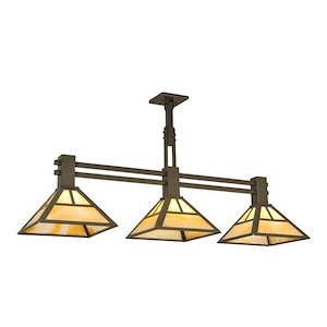 T Mission - 3 Light Island Pendant-24 Inches Tall and 11.5 Inches Wide - 1350897