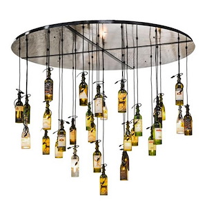 Tuscan Vineyard - 30 Light Wine Bottle Cascading Pendant-13 Inches Tall and 72 Inches Wide - 1350969