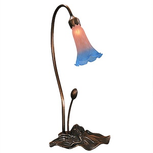 Pink/Blue Pond Lily - 16 Inch 1 Light Accent Lamp - 74741