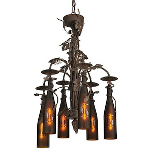 Tuscan Vineyard - 6 Light Wine Bottle Chandelier-38 Inches Tall and 20 Inches Wide - 1350985