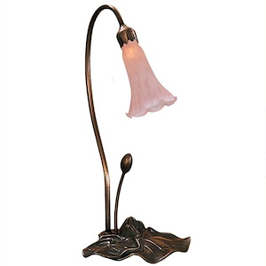 Pink Pond Lily - 16 Inch 1 Light Accent Lamp