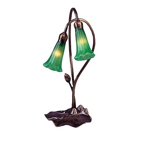 Green Pond Lily - 2 Light Accent Lamp - 74743