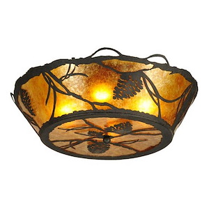 Whispering Pines - 4 Light Flush Mount-8.5 Inches Tall and 24 Inches Wide - 1351102