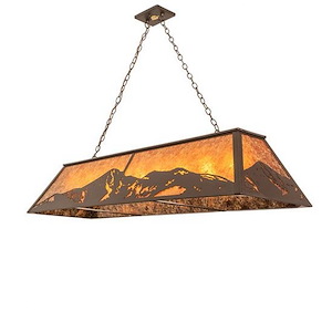 Mountain Range - 9 Light Oblong Pendant-18 Inches Tall and 17 Inches Wide - 1351156