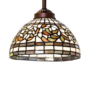 Tiffany Turning Leaf - 1 Light Mini Pendant-15 Inches Tall and 8 Inches Wide - 1351159