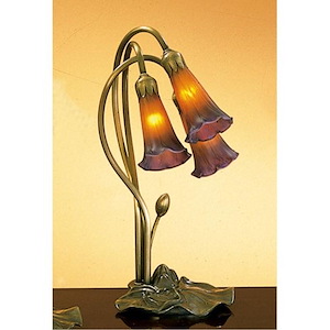Amber/Purple Pond Lily - 3 Light Accent Lamp