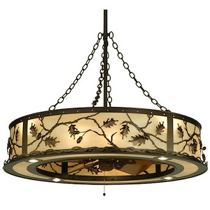 Oak Leaf & Acorn - 4 Light Fandelier-54 Inches Tall and 44.5 Inches Wide - 1351165