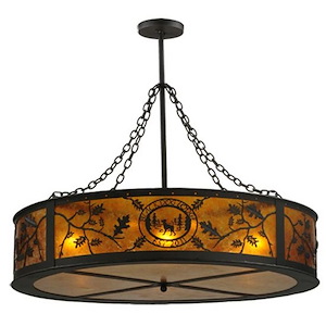 Personalized Black Dog Lodge - 6 Light Inverted Pendant-40 Inches Tall and 43.75 Inches Wide - 1351218