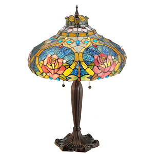 26 Inch H Dragonfly Rose Table Lamp - 445077
