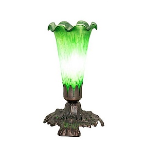 Green Pond Lily - 1 Light Accent Lamp-7 Inches Tall and 4 Inches Wide