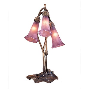 Cranberry Pond Lily - 3 Light Accent Lamp - 74756