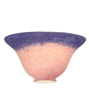 7.5 Inch W PINK/TEAL PATE-DE-VERRE BELL SHADE