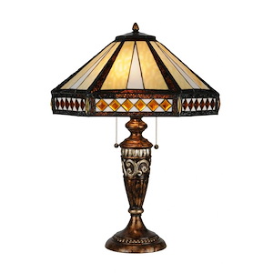 26.5 Inch H Diamond Band Mission Table Lamp - 993064
