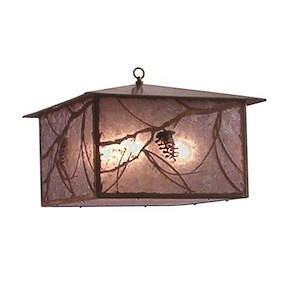 Whispering Pines - 4 Light Square Hanging Lantern Pendant-21.5 Inches Tall and 34 Inches Wide - 1351493
