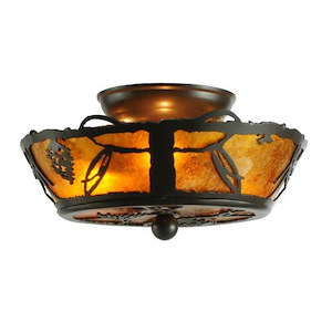 Whispering Pines - 3 Light Flush Mount-6 Inches Tall and 10.5 Inches Wide - 1351603