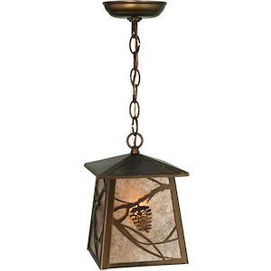 Whispering Pines - 1 Light Square Hanging Lantern Pendant-13.5 Inches Tall and 10 Inches Wide - 1351653