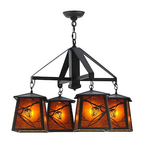Whispering Pines - 4 Light Chandelier-26 Inches Tall and 28 Inches Wide - 1351735