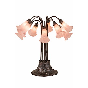 Pink Pond Lily - 24 Inch Ten Light Table Lamp - 828792
