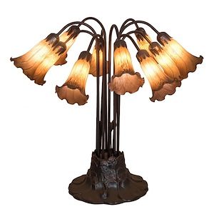 Amber Pond Lily - 22 Inch Ten Light Table Lamp
