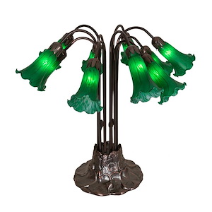 Green Pond Lily - Ten Light Table Lamp