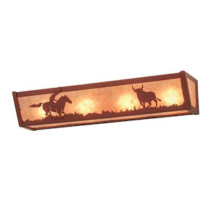 Cowboy & Steer - 4 Light Bath Vanity-4.5 Inches Tall and 24 Inches Wide - 1351779