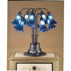 Blue Pond Lily - 10 Light Table Lamp