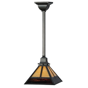 T Mission - 1 Light Square Pendant-23 Inches Tall and 13.25 Inches Wide - 1351797