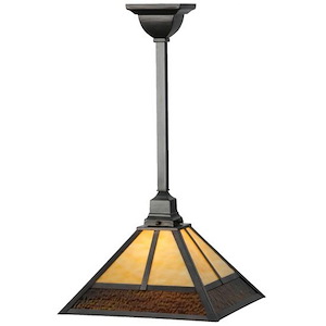 T Mission - 1 Light Square Pendant-24 Inches Tall and 28.5 Inches Wide - 1351798
