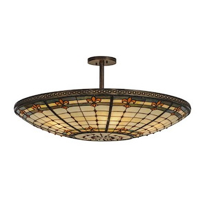 Fleur-de-lis - 6 Light Semi-Flush Mount-16.5 Inches Tall and 36 Inches Wide - 1351803