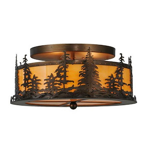 Tall Pines - 2 Light Flush Mount-7 Inches Tall and 16 Inches Wide - 1351807