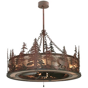 Elk at Dusk - 8 Light Fandelier-41 Inches Tall and 44 Inches Wide - 1351816