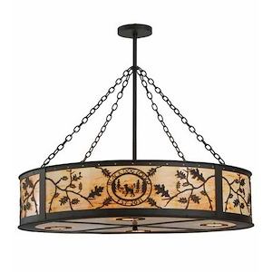 Personalized Black Dog Lodge - 6 Light Inverted Pendant-40 Inches Tall and 45 Inches Wide - 1351842