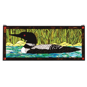 Loon - 40 X 17 Inch Stained Glass Window - 74781
