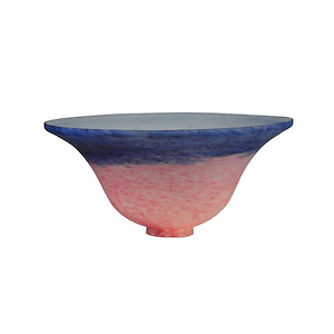 10 Inch W PINK/TEAL PATE-DE-VERRE BELL SHADE