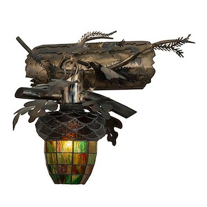 Oak Leaf & Acorn - 1 Light Wall Sconce-15 Inches Tall and 20 Inches Wide - 1352142