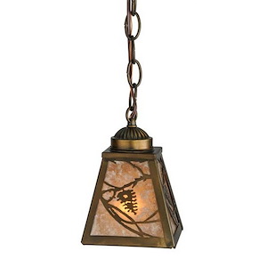 Whispering Pines - 1 Light Square Mini Pendant-11 Inches Tall and 7 Inches Wide - 1352176