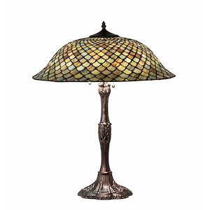 26 Inch High Tiffany Fishscale Table Lamp