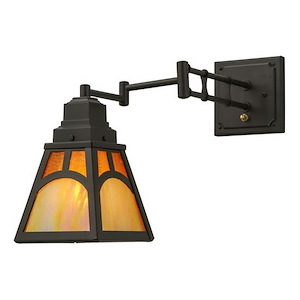 Mission Hill Top - 1 Light Swing Arm Wall Sconce-12.5 Inches Tall and 13 Inches Wide - 1352238