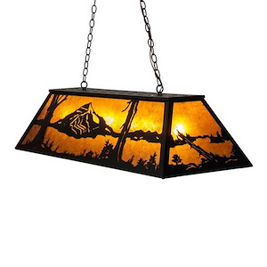 Mountain Range - 6 Light Oblong Pendant-22 Inches Tall and 17.25 Inches Wide - 1352245