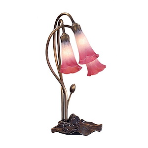 Pink/White Pond Lily - 3 Light Accent Lamp