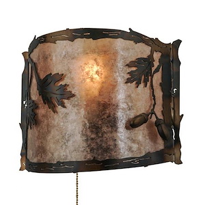 Oak Leaf & Acorn - 1 Light Wall Sconce-9.75 Inches Tall and 12 Inches Wide - 1352311