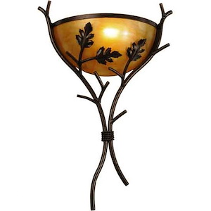 Oak Branch - 1 Light Wall Sconce-23 Inches Tall and 15 Inches Wide - 1352319