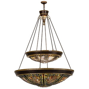 Fleur-de-lis - 12 Light Inverted Pendant-66 Inches Tall and 45 Inches Wide - 1352356