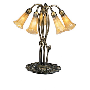 Amber Pond Lily - 5 Light Accent Lamp - 74802